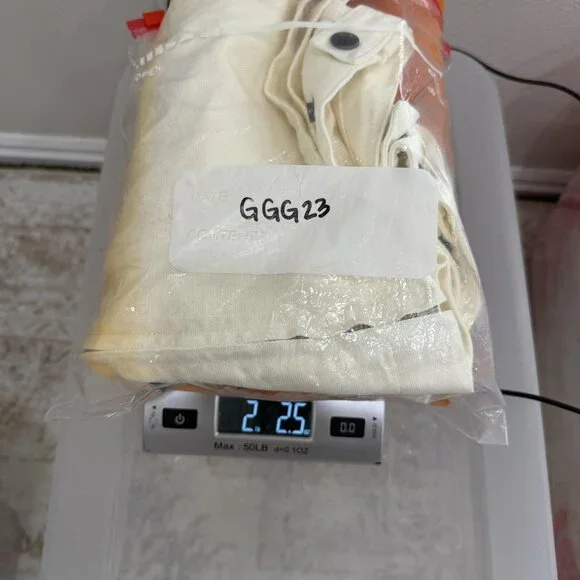 Flan Jacket Mens Medium Orange Cream Ombre Full Zip Canvas Workwear Streetwear - Picture 11 of 11